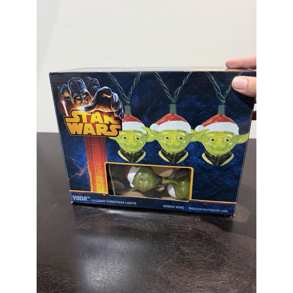 Star Wars Christmas String Lights Yoda 10 Count Indoor/Outdoor Tested Working